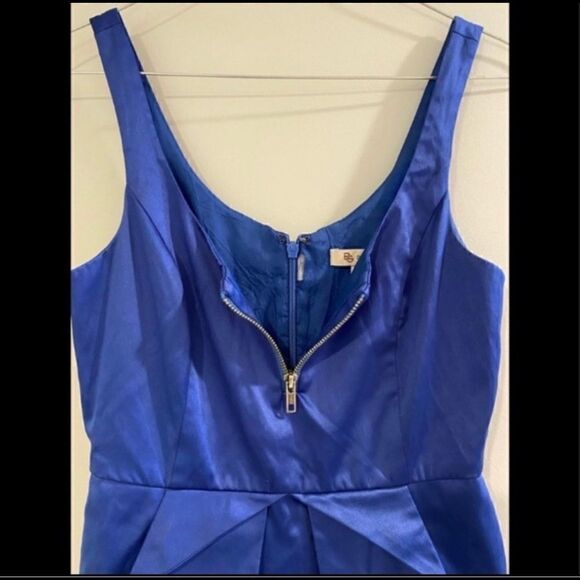 BCBGENERATION SILKY ROYAL BLUE PEPLUM MINI DRESS 0 - Picture 4 of 7